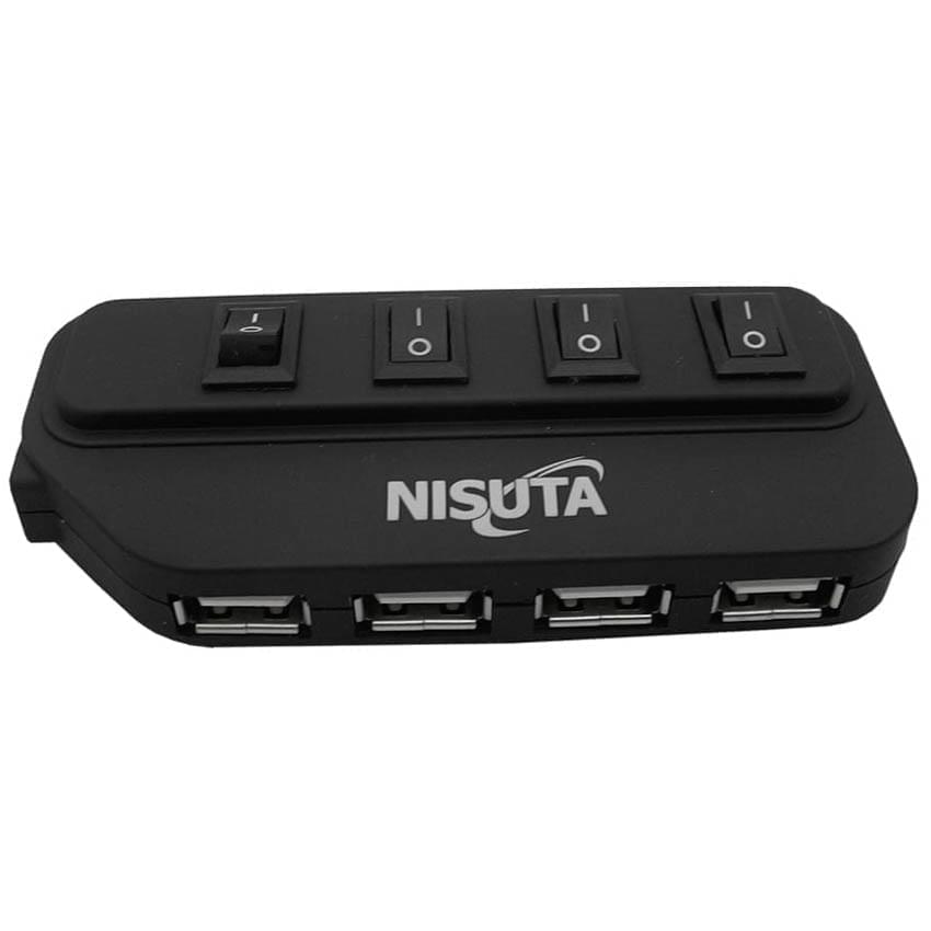 Hub Usb 2.0 4 Puertos Con Switch Individuales Nisuta Ns-Uh2083